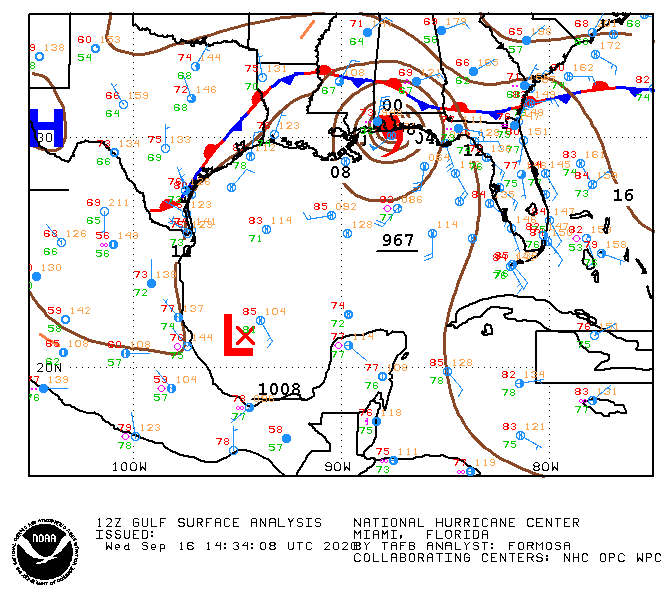 12Z Gulf Surface Analysis